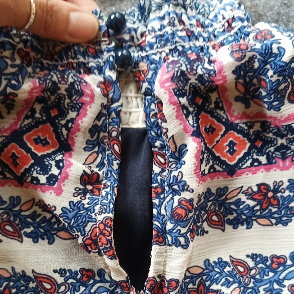Speechless XS Navy & Pink Floral Blouse - Picture 12 of 12